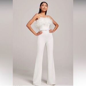 Nadine Merabi White Strapless Jumpsuit size 2